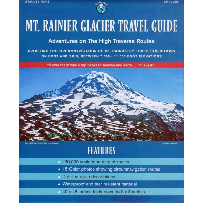 Mount Rainier Glacier Travel Guide Map