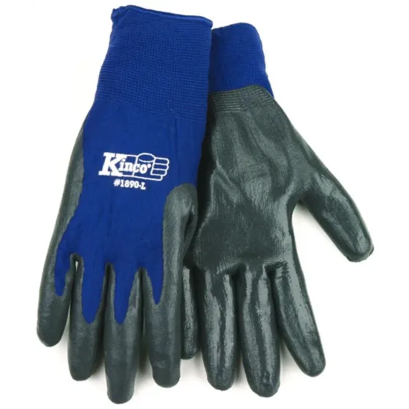 Kinco Nylon Knit Shell Smooth Gray Nitrile Coated Palm glove
