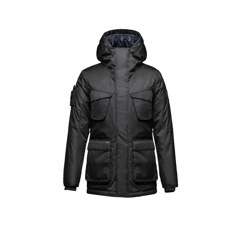 Nobis Rosco Long Parka Men's Large Crosshatch Black