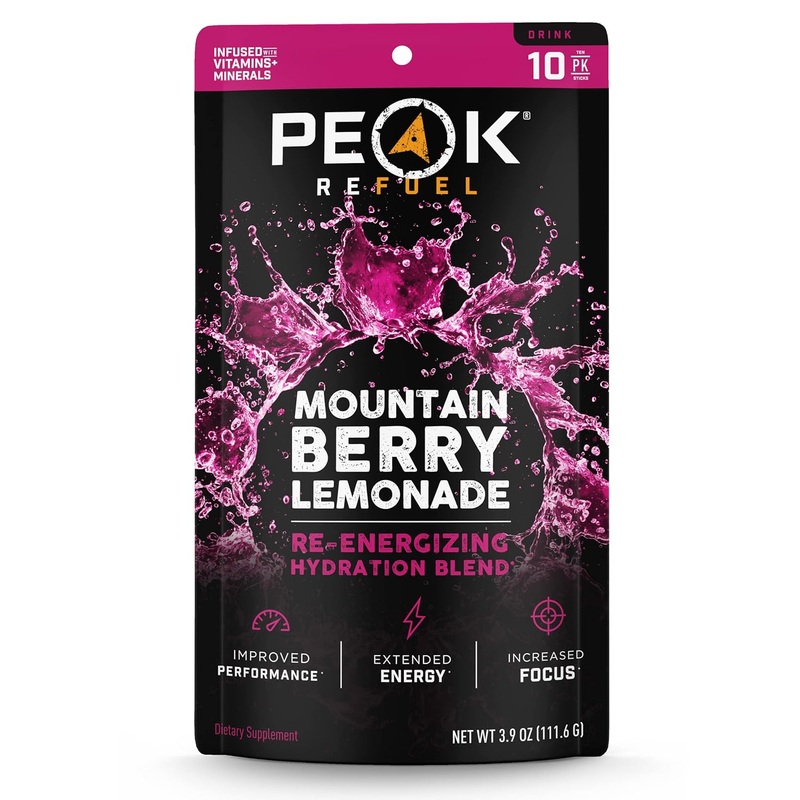 Peak Refuel Re-Energizing Drink Mix Mountain Berry Lemonade 10-Pack