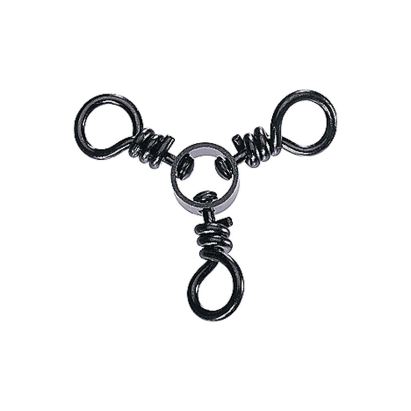 Sea Striker W3B-2 Stainless 3-Way Swivels Sz2, 80 lb Test, Black 12Pk