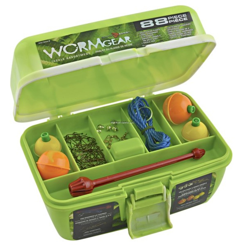 Worm Gear 88 Piece Loaded Tackle Box Green