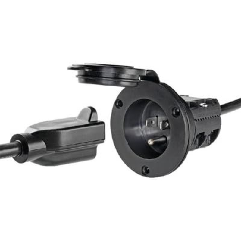Minn Kota 1865111 MKR-21 AC Power Port Marine Battery Accessory, Black, Bulk