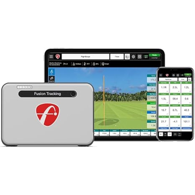 FlightScope Mevo+ GPS Launch Monitor and Golf Simulator with Pro Package Software | 50 Complete Golf Swing Data Parameters, 12 E6 Courses and 17 Practice Ranges - Portable for Indoor & Outdoor Use