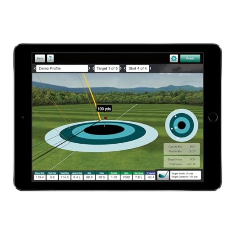 FlightScope Mevo+ Limited Edition Golf Launch Monitor and Simulator with Face Impact | 60 Swing Data Parameters, 17 Ranges, 12 E6 Connect Courses