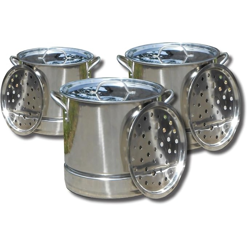 King Kooker KKSS32-52 Stainless Steel 3-Pot Set