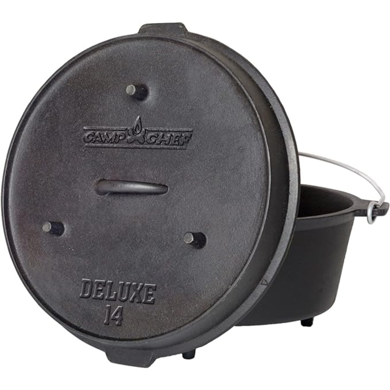 Camp Chef Deluxe 14 Dutch Oven Cast Iron Dutch Oven with Lid