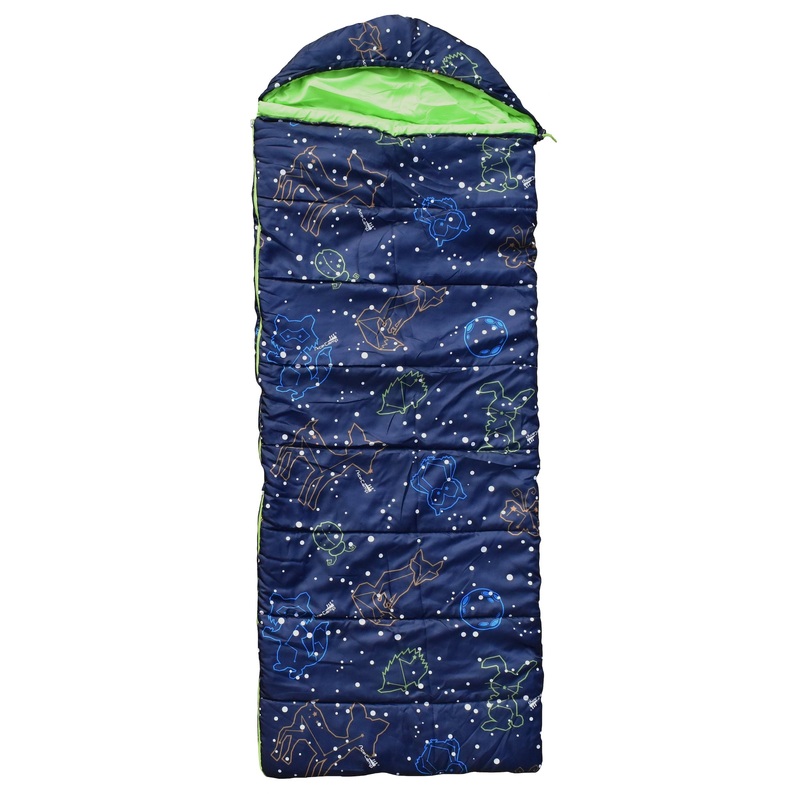 Ace Camp Kids Rectangular Glow-In-The-Dark Sleeping Bag 30 Degree