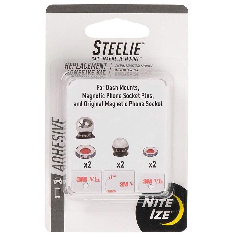 Nite Ize Steelie Universal Adhesive Replacement Kit for Dash Mount + Phone Socket