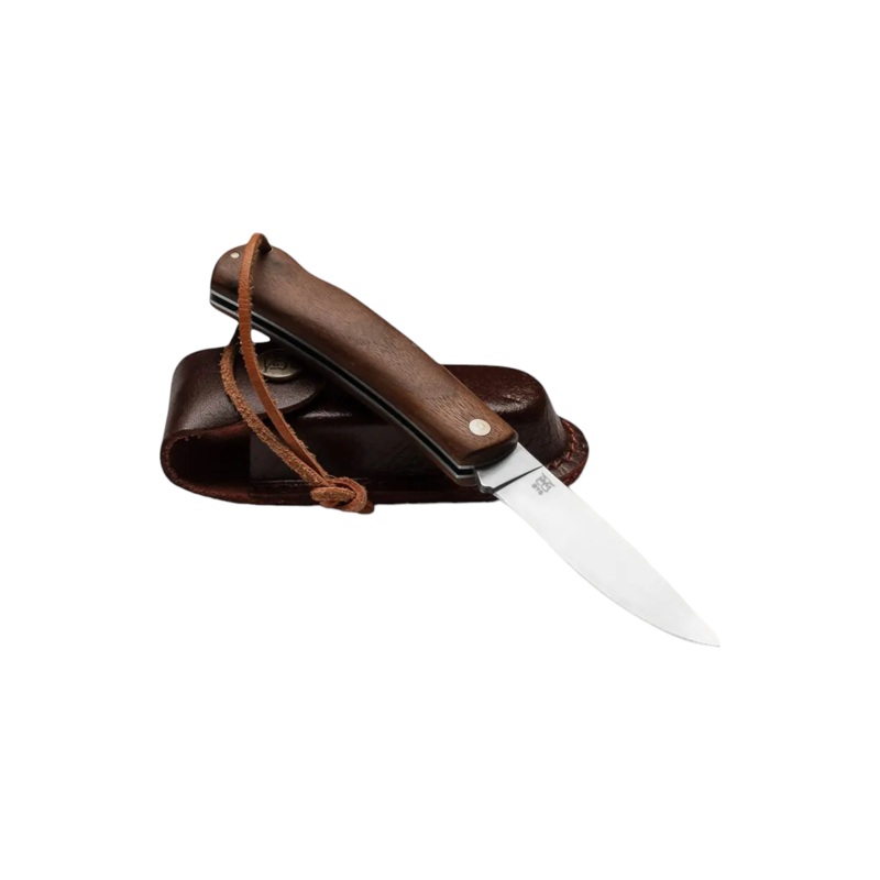 Oyo Nordmarka Folding Knife with Leather Sheath