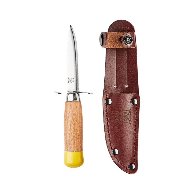 Oyo Scout Knife with Leather Sheath - Brown