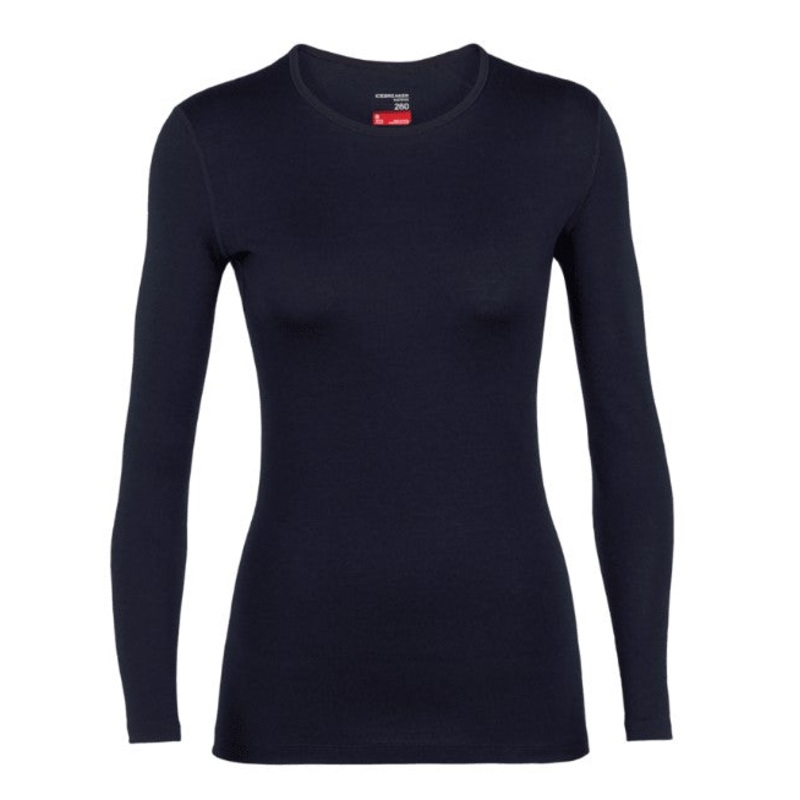 Icebreaker Women's 260 Tech LS Crewe M Midnight Navy