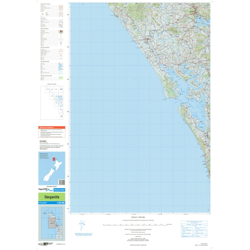 NZ Topo 250 Map 04 - Dargaville