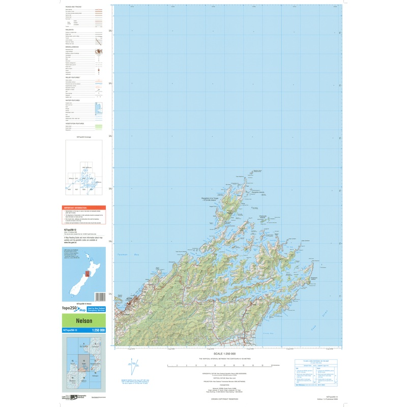 NZ Topo 250 Map 13 - Nelson