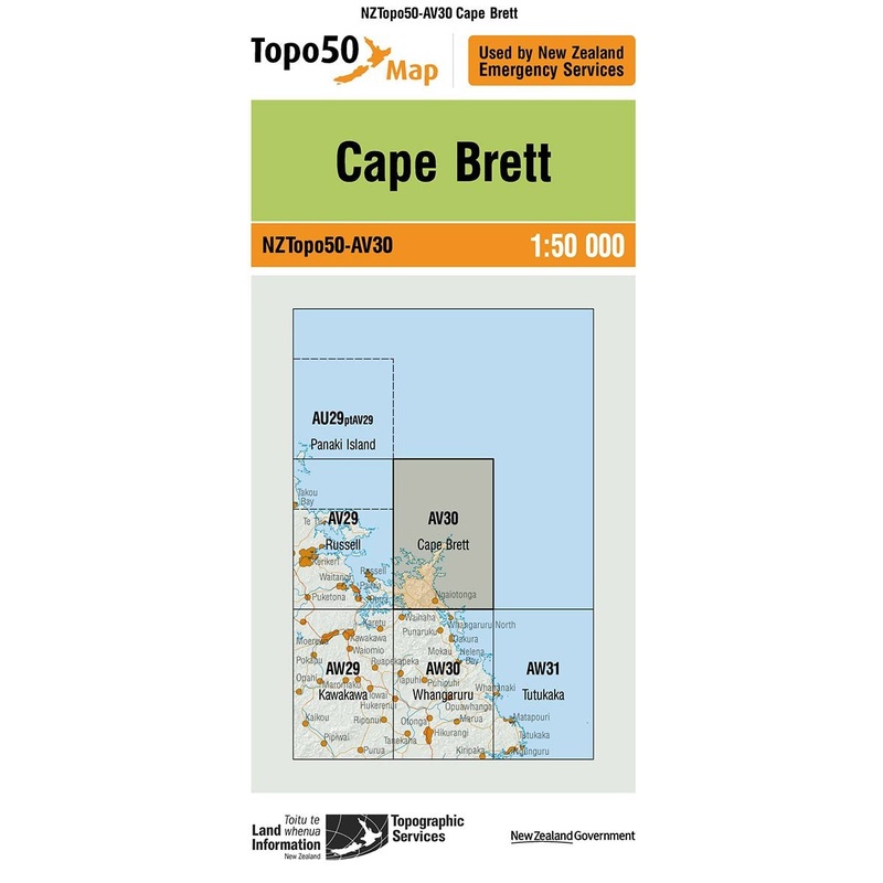 NZ Topo 50 Map AV30 Cape Brett