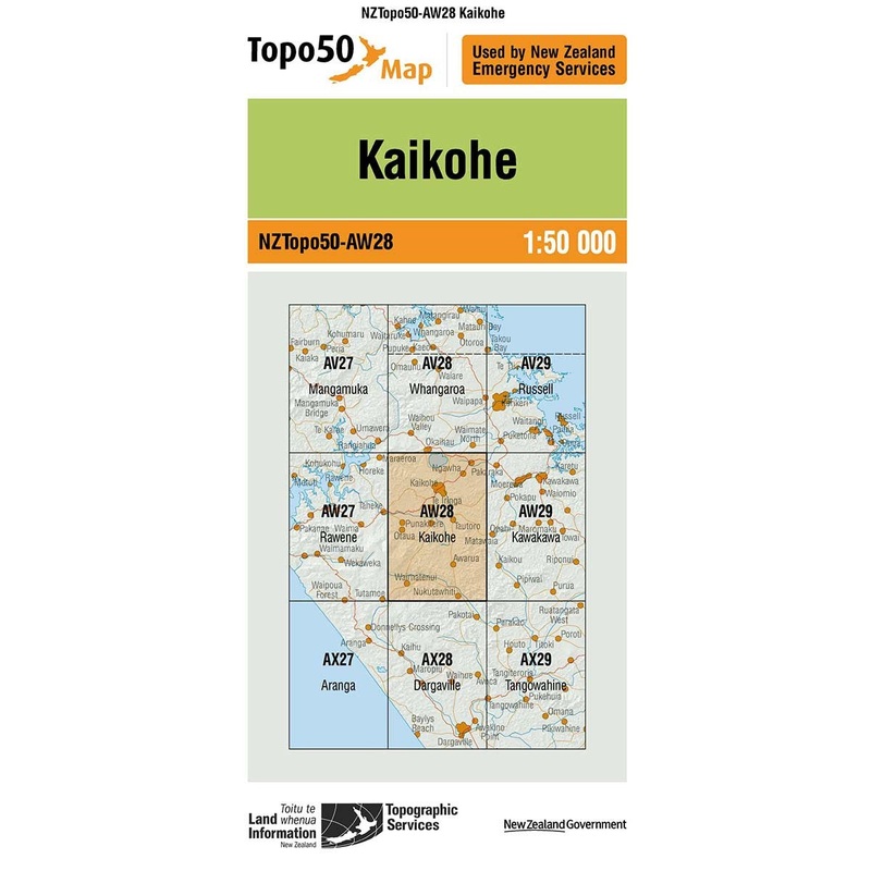 NZ Topo 50 Map AW28 Kaikohe