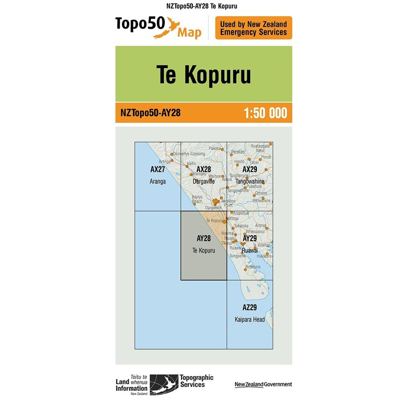 NZ Topo 50 Map AY28 Te Kopuru