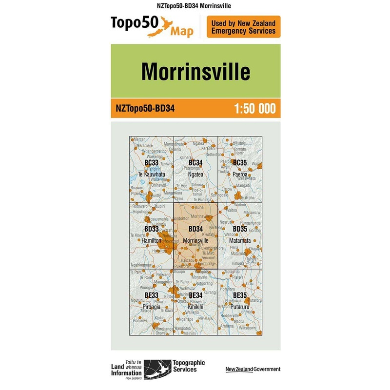 NZ Topo 50 Map BD34 Morrinsville