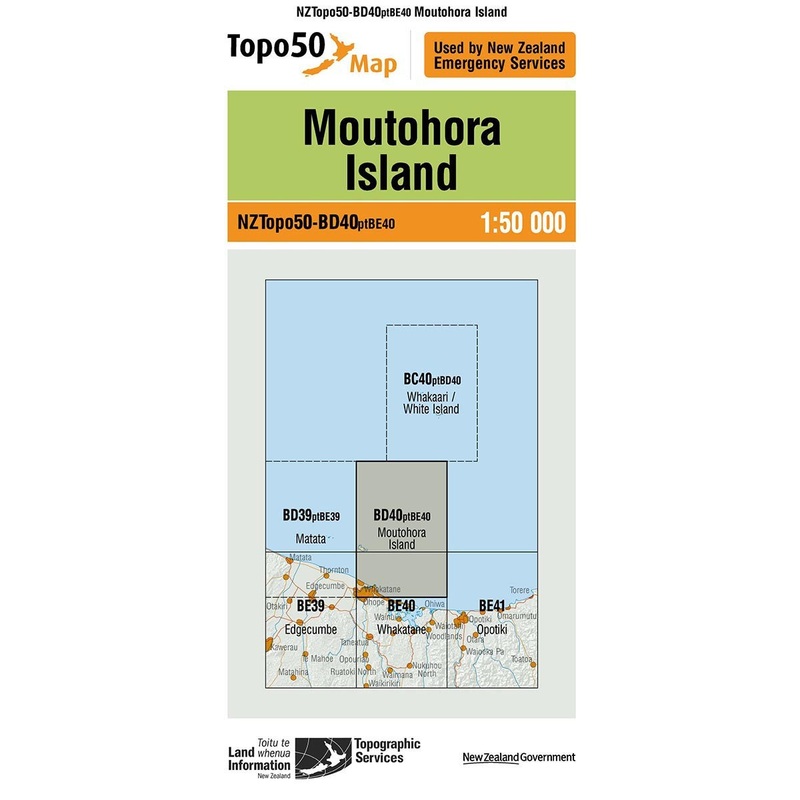 NZ Topo 50 Map BD40 Moutohora Island