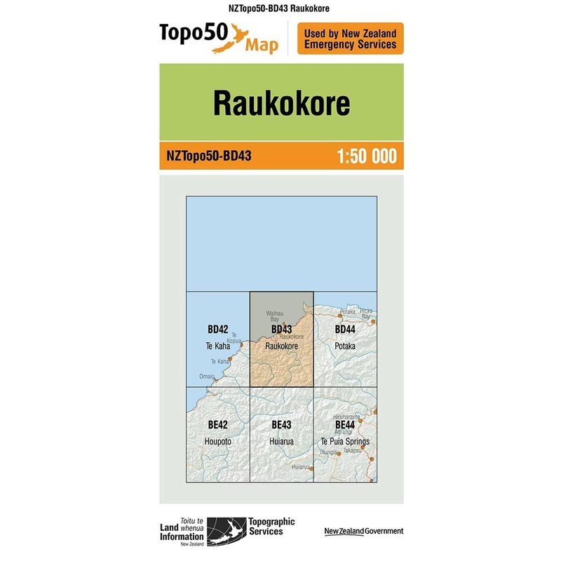 NZ Topo 50 Map BD43 Raukokore