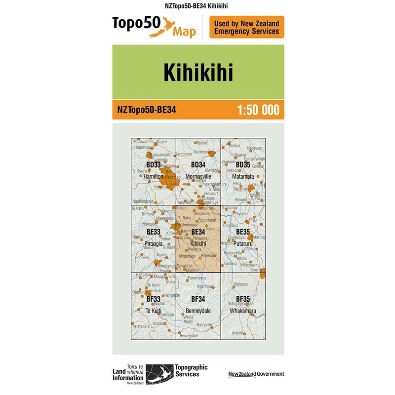 NZ Topo 50 Map BE34 Kihikihi