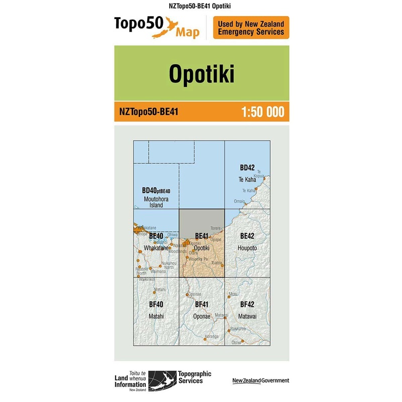 NZ Topo 50 Map BE41 Opotiki