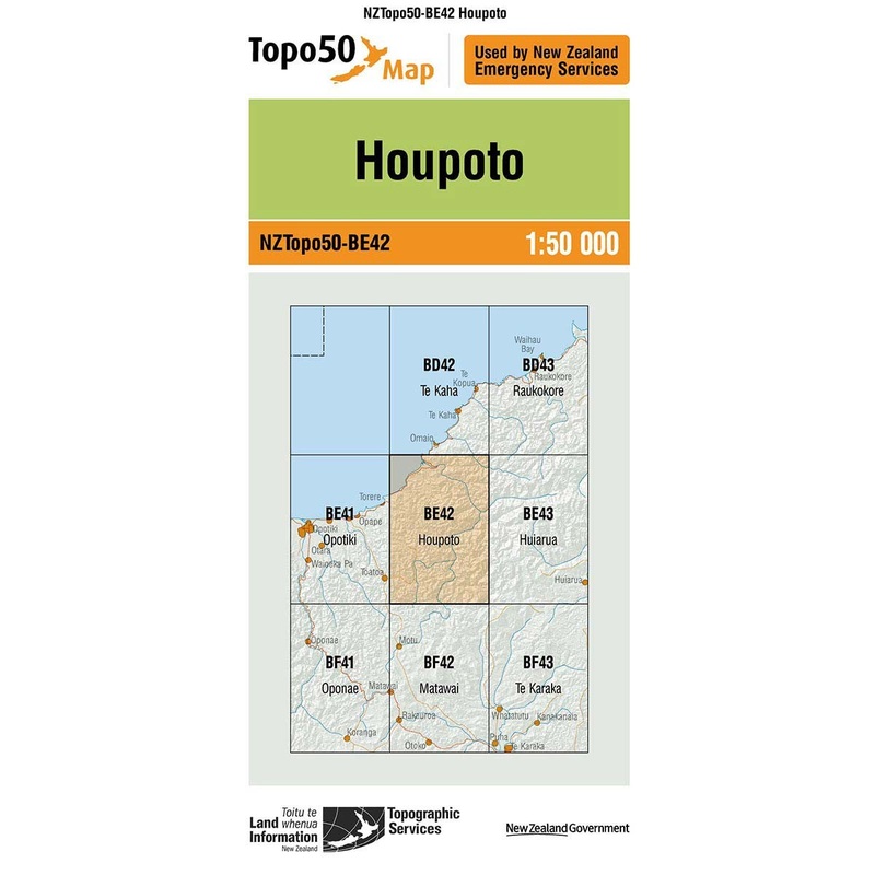 NZ Topo 50 Map BE42 Houpoto