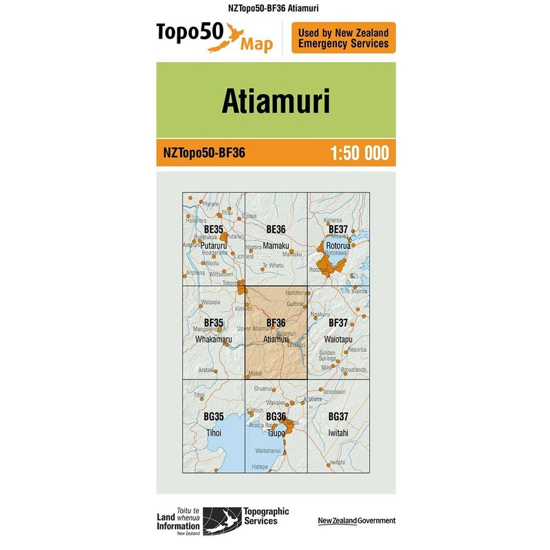 NZ Topo 50 Map BF36 Atiamuri