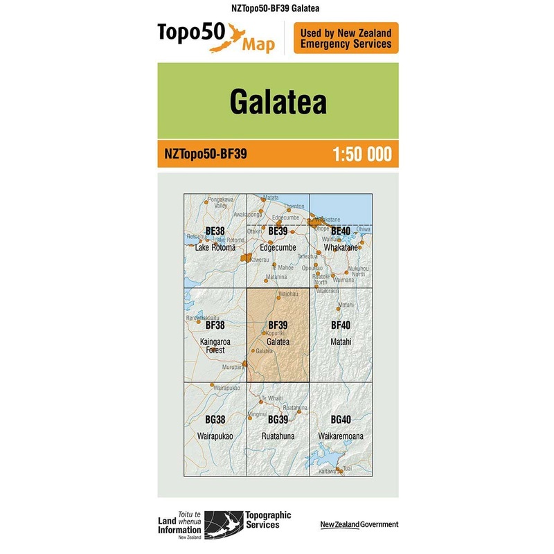 NZ Topo 50 Map BF39 Galatea