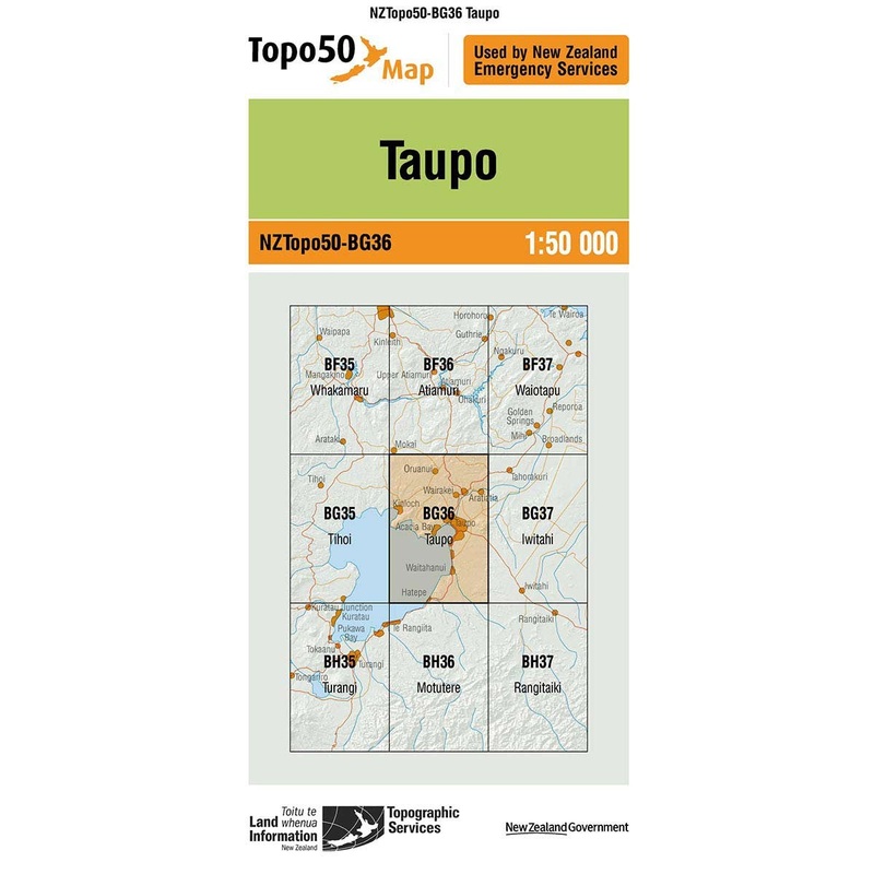 NZ Topo 50 Map BG36 Taupo