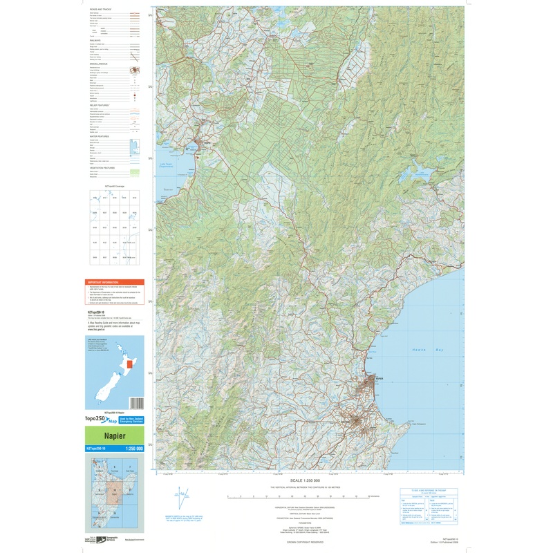 NZ Topo 250 Map 10 - Napier