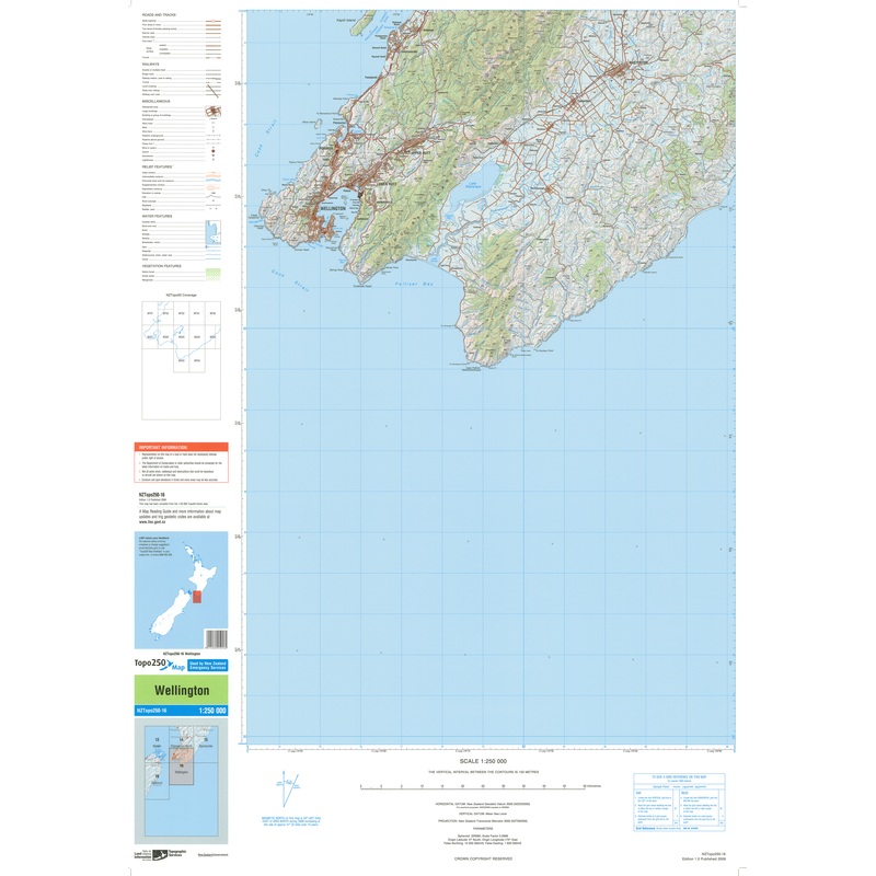 NZ Topo 250 Map 16 - Wellington