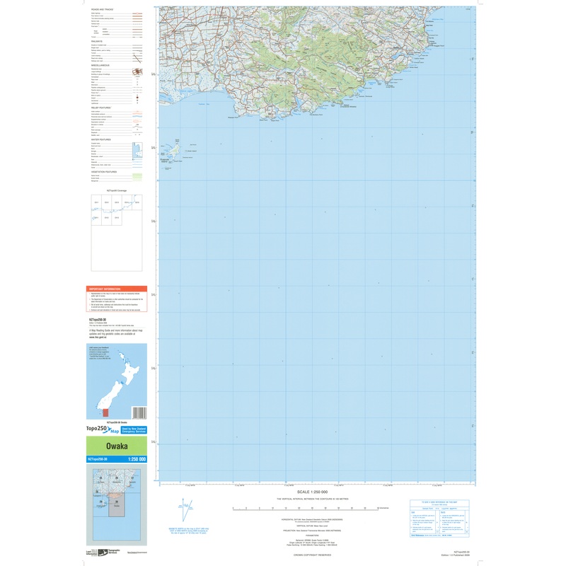 NZ Topo 250 Map 30 - Owaka