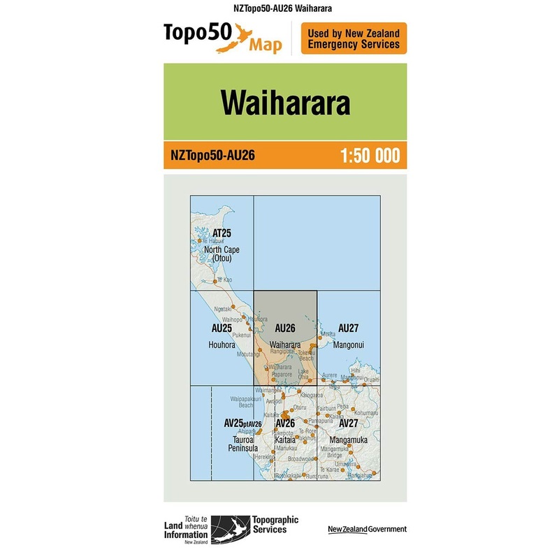 NZ Topo 50 Map AU26 Waiharara