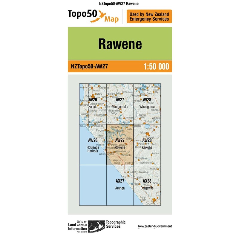 NZ Topo 50 Map AW27 Rawene