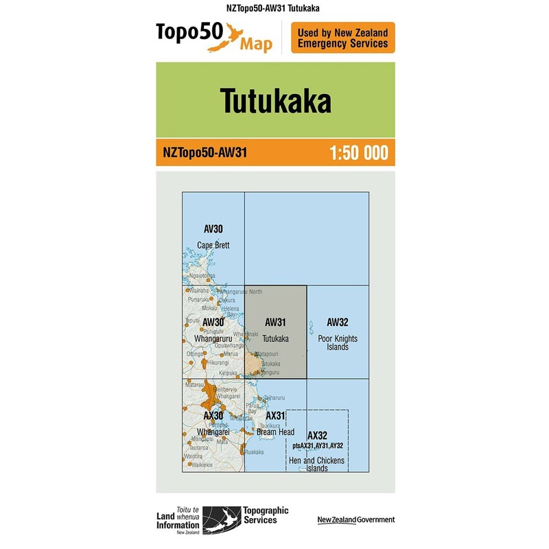 NZ Topo 50 Map AW31 Tutukaka