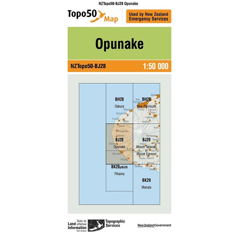 NZ Topo 50 Map BJ28 Opunake