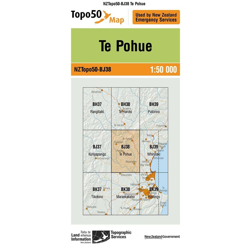 NZ Topo 50 Map BJ38 Te Pohue