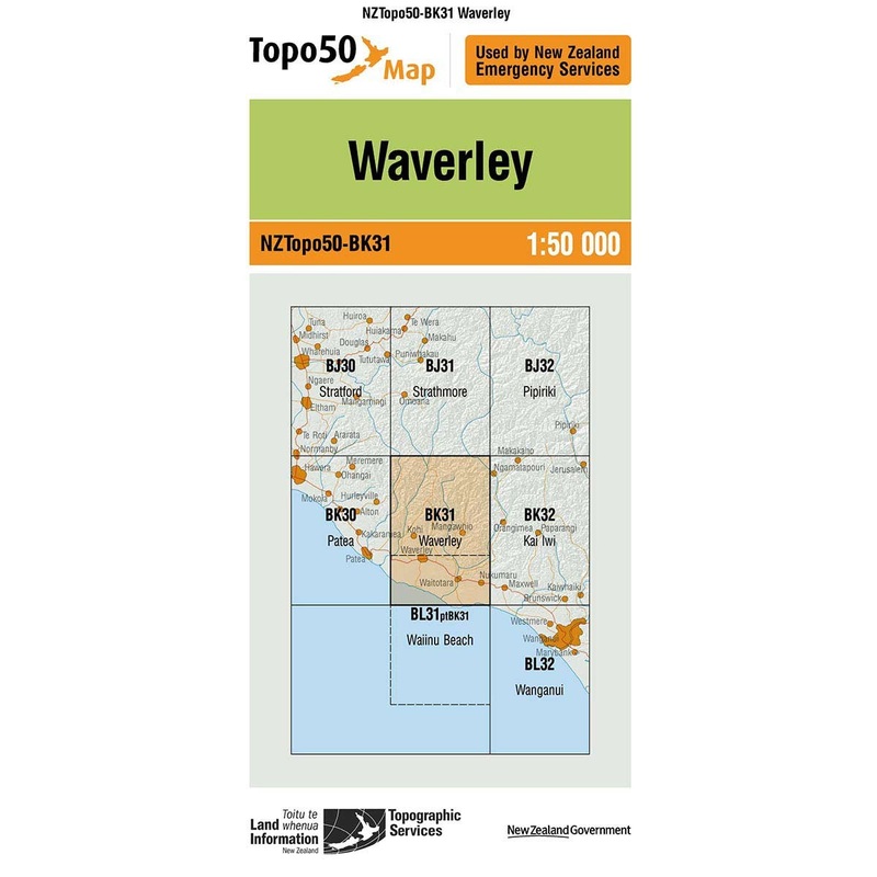 NZ Topo 50 Map BK31 Waverley