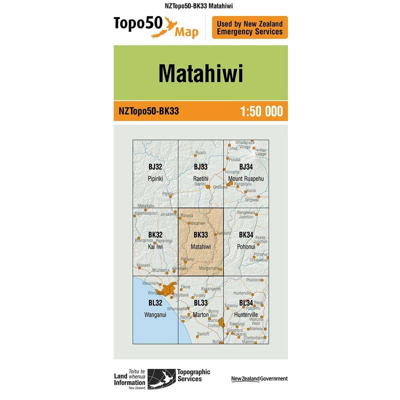 NZ Topo 50 Map BK33 Matahiwi