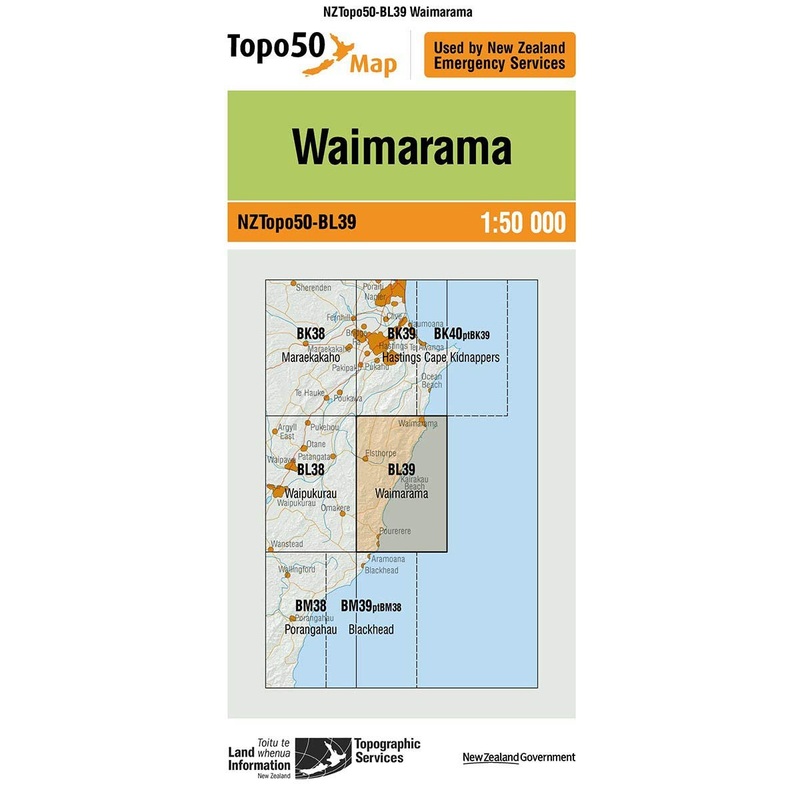 NZ Topo 50 Map BL39 Waimarama