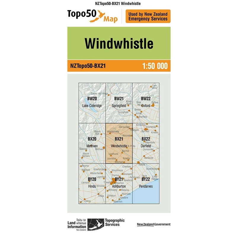 NZ Topo 50 Map BX21 Windwhistle
