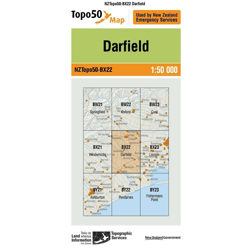 NZ Topo 50 Map BX22 Darfield