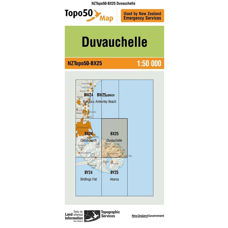 NZ Topo 50 Map BX25 Duvauchelle