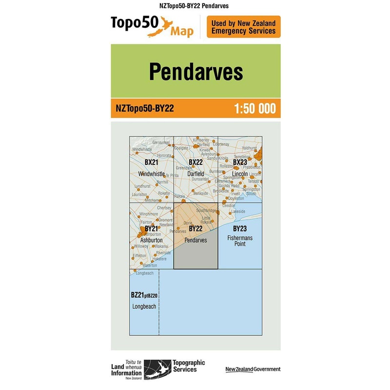 NZ Topo 50 Map BY22 Pendarves