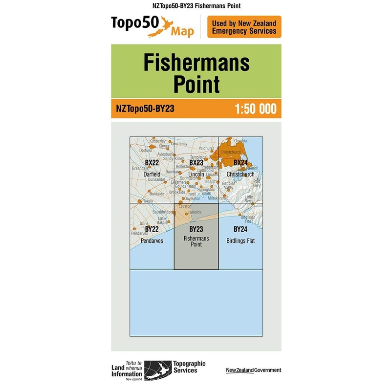 NZ Topo 50 Map BY23 Fishermans Point