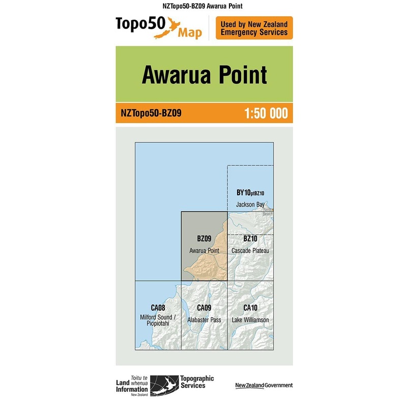 NZ Topo 50 Map BZ09 Awarua Point