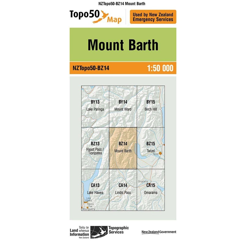NZ Topo 50 Map BZ14 Mount Barth