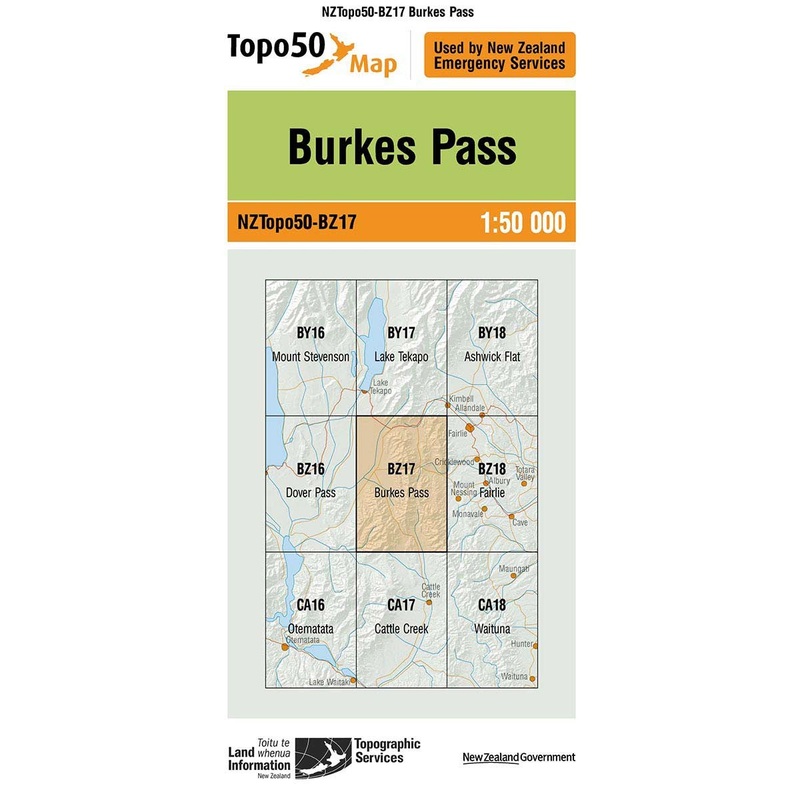NZ Topo 50 Map BZ17 Burkes Pass