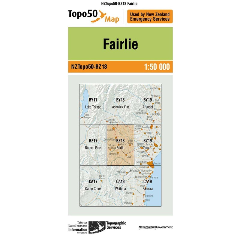 NZ Topo 50 Map BZ18 Fairlie